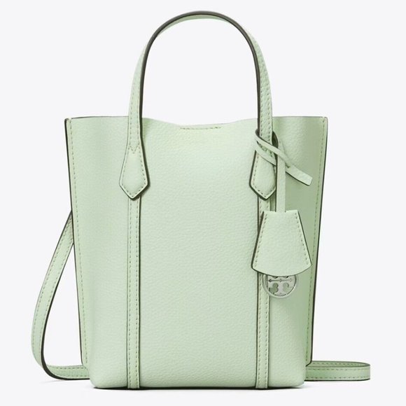 🥰 Tory Burch Perry Mini leather Crossbody Tote Meadow Mist - Picture 5 of 12